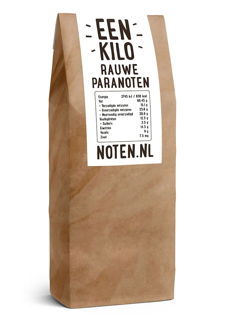 Een kilo rauwe gepelde paranoten van Noten.nl