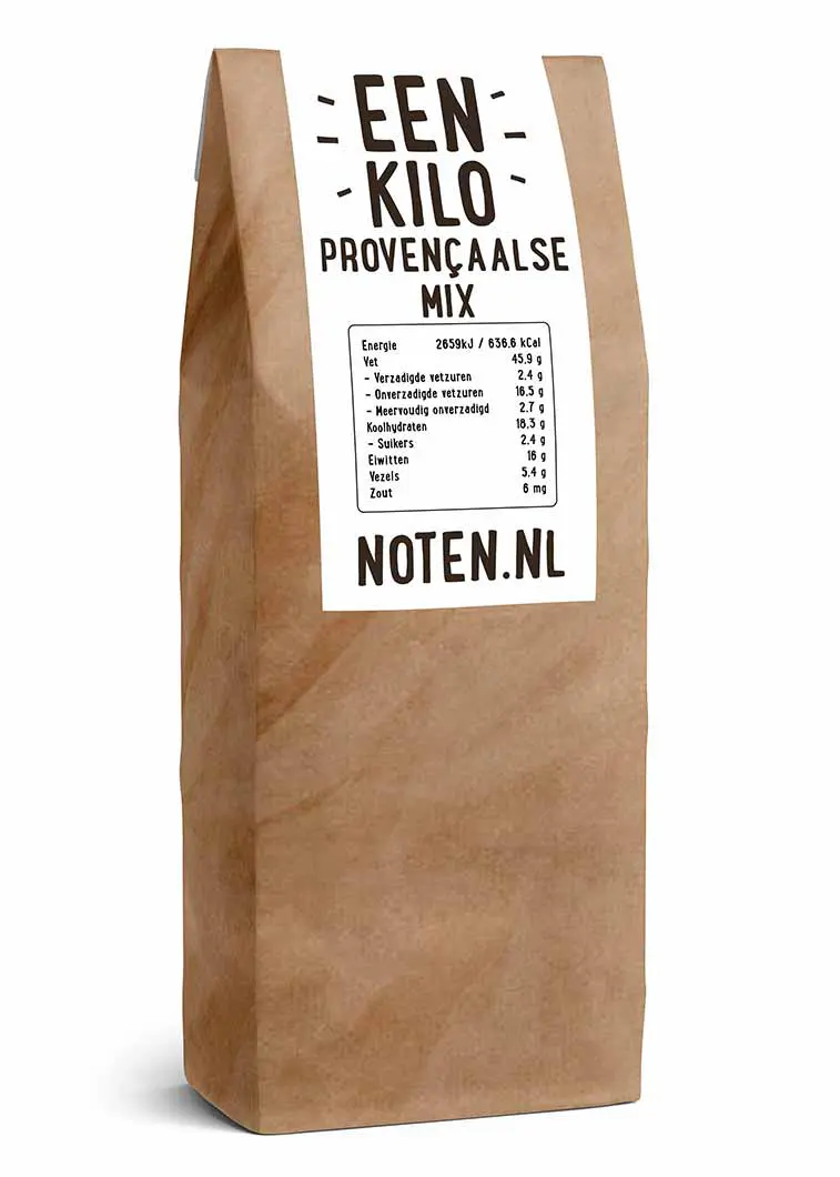 Een zakje met 1 kilo Provençaalse noten mix