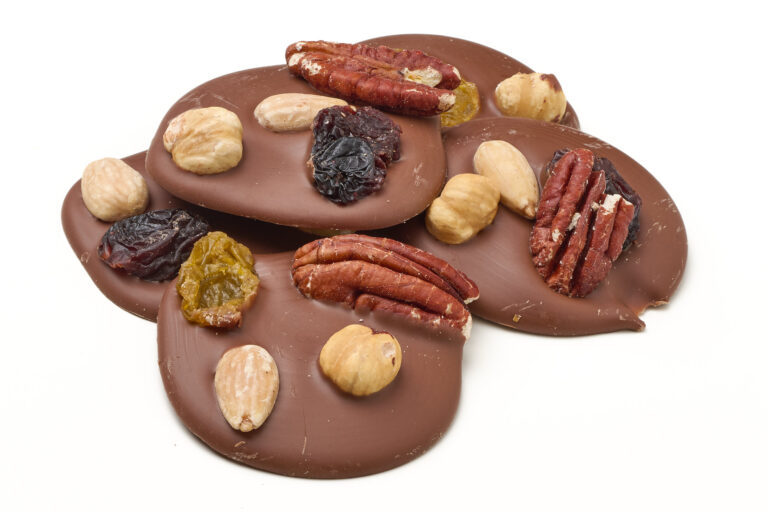 Melk chocolade flikken bestrooid met studentenhaver