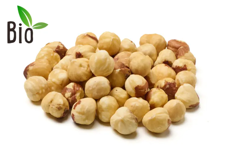 Biologische witte hazelnoten, zonder vlies
